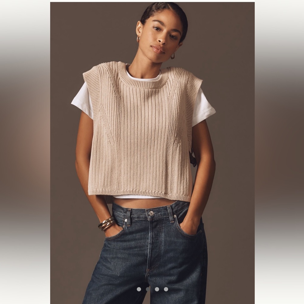Pilcro side buckle twofer sweater tee